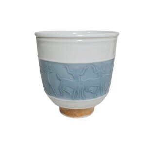 Vintage 2005 Lladro Privilege Dancing Centaurs Music Blue White Gold Ceramic Cup